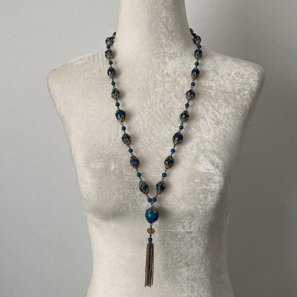 From vintage shop - green and gold necklace - Picture 1 of 7